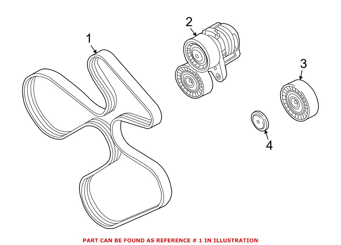 BMW Accessory Drive Belt (7PK 1470) 11287628654